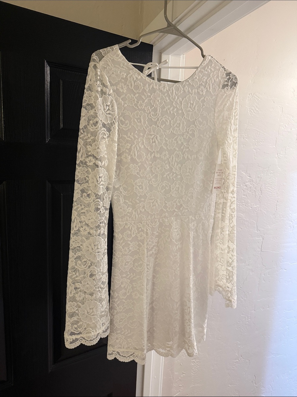 Show Me Your MuMu Ivory Lace Long-Sleeve Skater Dress